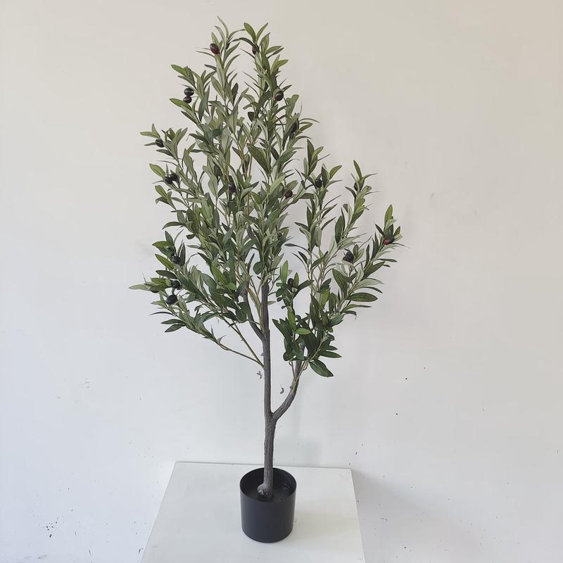 常青仿真植物装饰仿真橄榄树绿植盆栽摆件家居饰品加密假现货