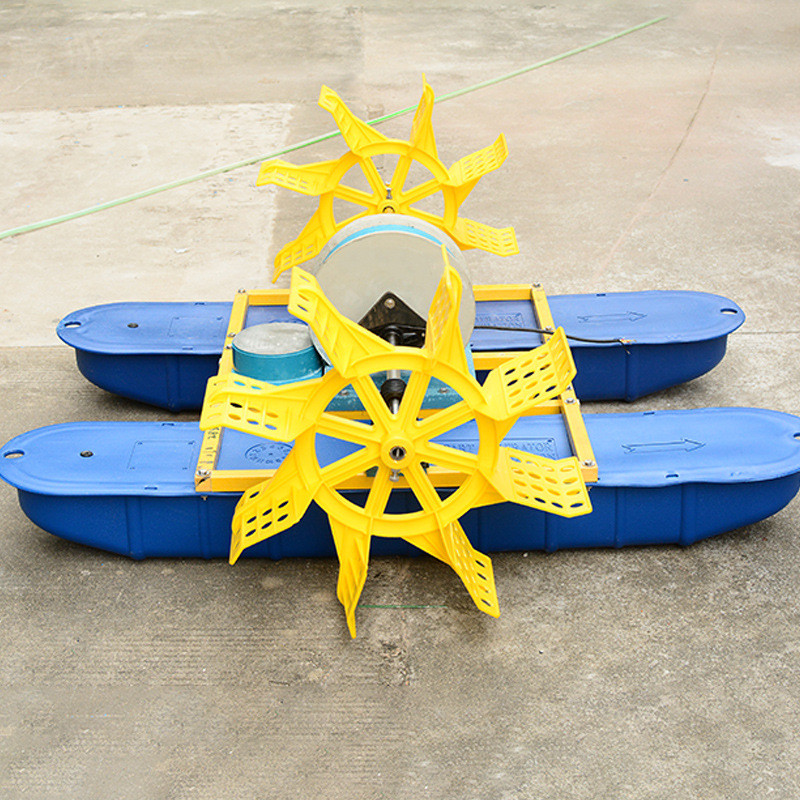 水车式鱼塘增氧机全自动养殖大功率水塘增氧泵可变频电动浮水泵