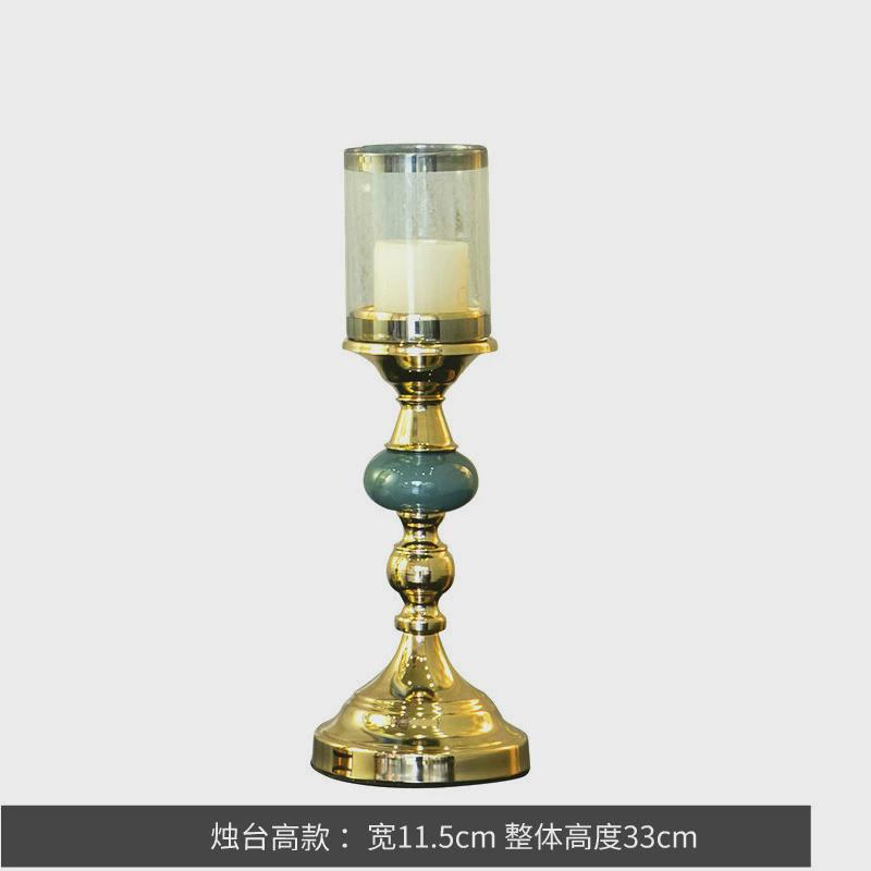 欧式轻奢烛台复古金色蜡烛台摆件美式餐桌浪漫烛光晚餐家居装饰品