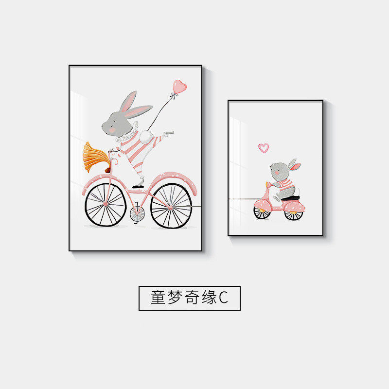 儿童房装饰画男孩女孩画挂画床头背景墙装饰壁画二联竖版卧室房间,家居饰品,现代装饰画,淘宝优惠券,粉丝福利购,淘宝优惠卷