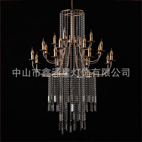 新款欧式婚庆吊灯装饰灯具厂家直供电镀铁艺婚礼道具布置吊灯