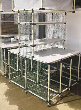 电商打包台仓库工作桌快递包装台产品复核台精益管线棒打包台