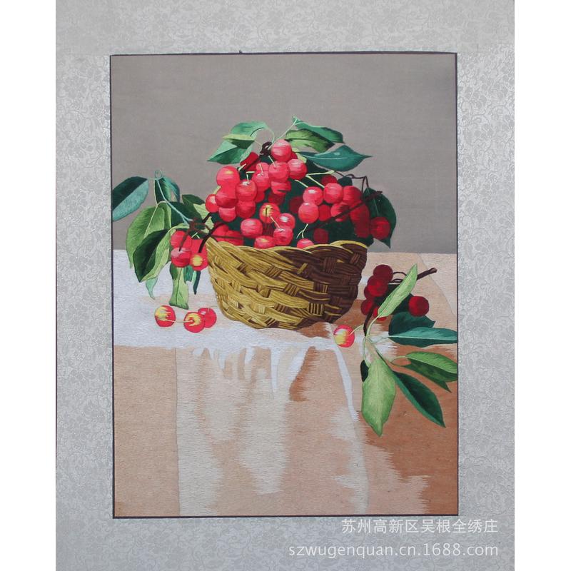 苏绣成品苏州客厅挂画手工刺绣装饰画礼品软裱画麦穗