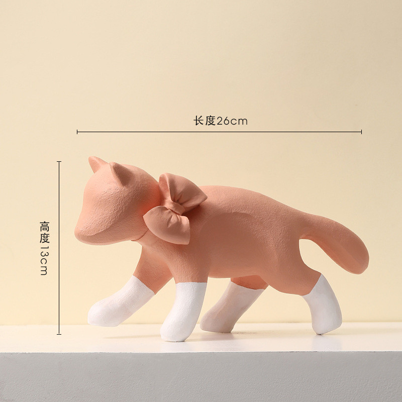 现代简约猫抽象桌面摆件客厅电视柜家居书柜装饰品创意工艺品摆设