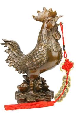 铜公鸡摆件纯摆设桌面生肖金鸡办公室铜福鸡安宅工艺品家居装饰品