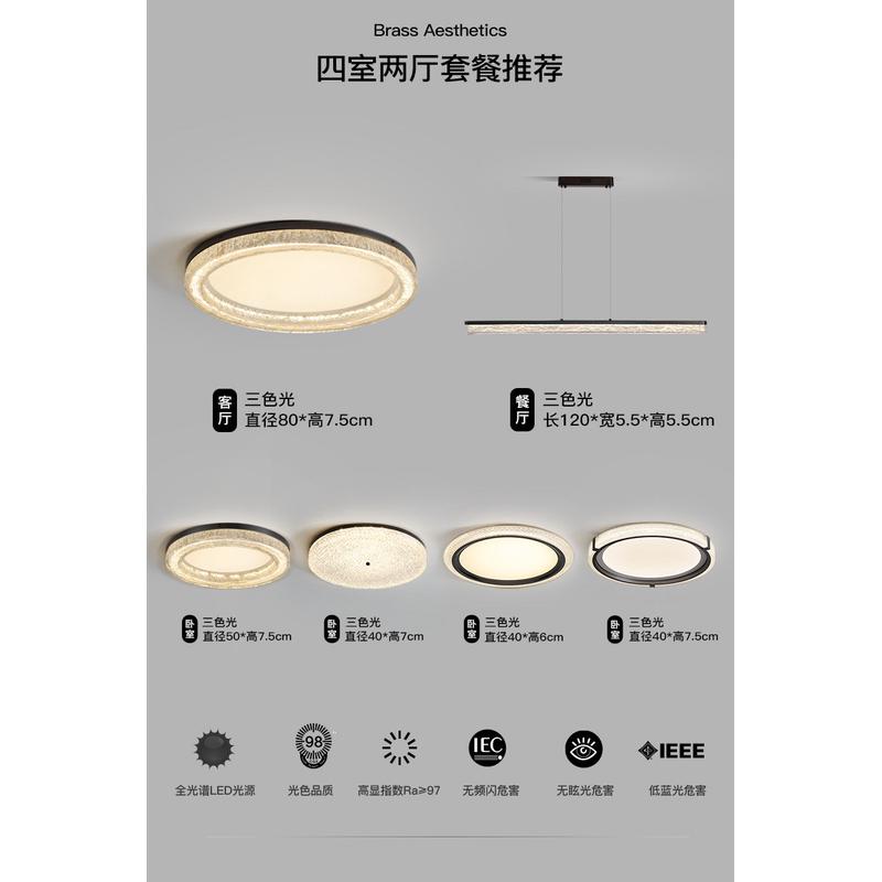 极简意式全铜客厅吸顶灯现代轻奢高级感大气客厅主灯全屋灯具套餐