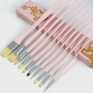 包邮联考状元水粉笔套装猪鬃画笔丙烯油画色彩扇形笔勾线笔艺考