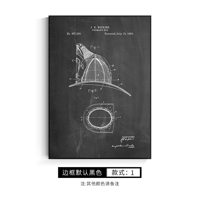 北欧简约复古酒店工业风装饰画北欧简约维修店壁画结构分解图挂画图片
