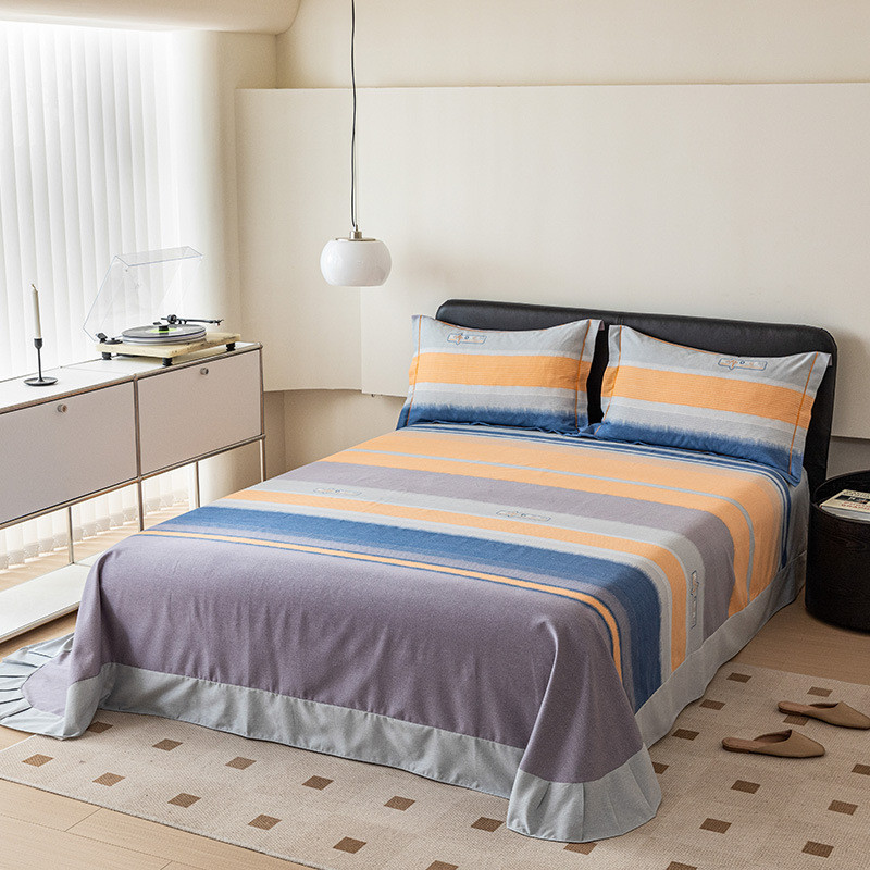 新款纯色学生宿舍床单单件加厚被单三件套磨毛单人磨毛炕单批发