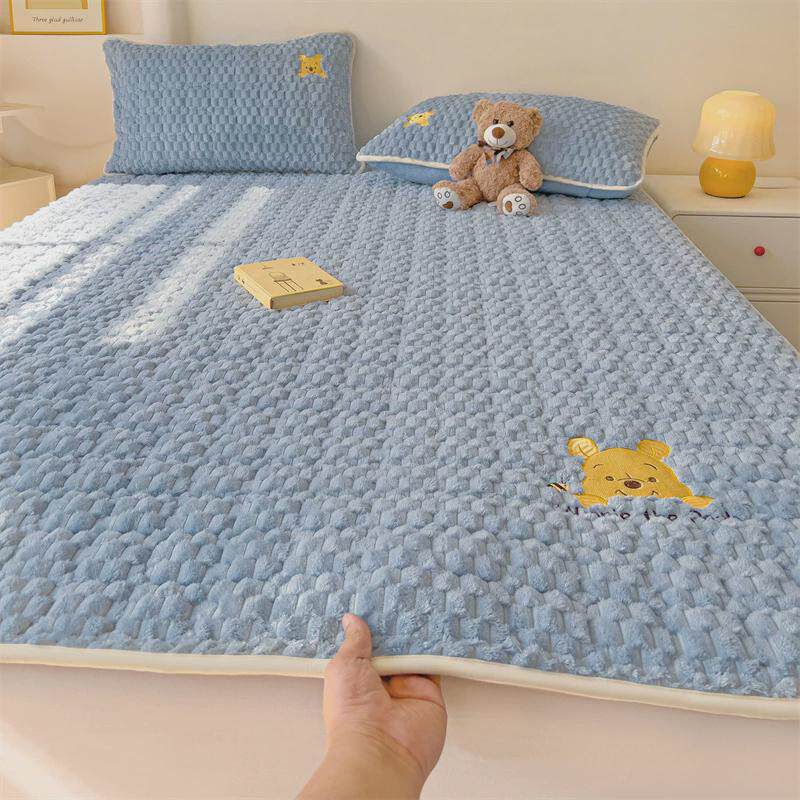 冬季兔毛绒床垫家用卧室软垫专用学生宿舍租房单人打地铺被褥垫子