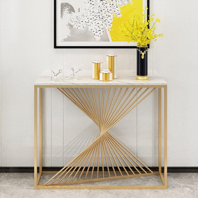 北欧长方形玄关柜轻奢风客厅条几靠墙大理石条案端景台玄关桌
