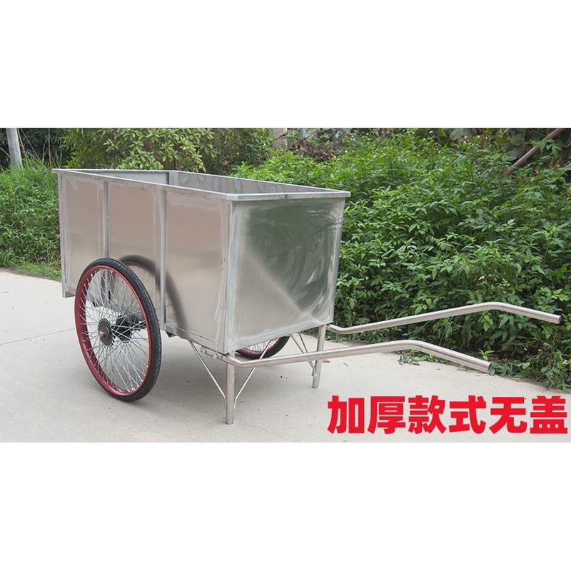 加厚不锈钢垃圾车手推人力清洁车保洁环卫车桶户外车箱小区物业用