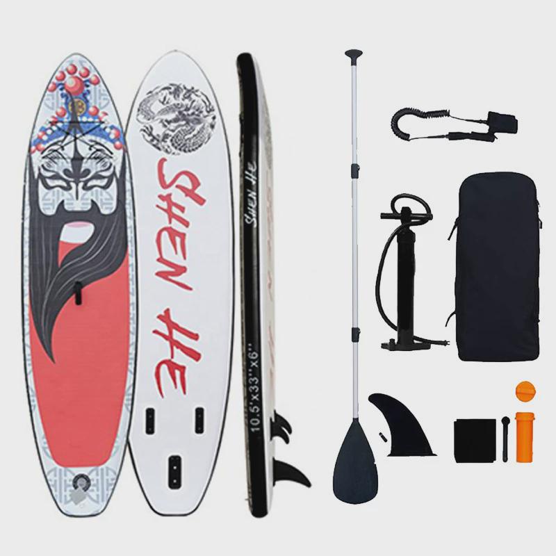 厂家直销uv打印水上桨板户外水上竞速救生援SUP划水板充气冲浪板