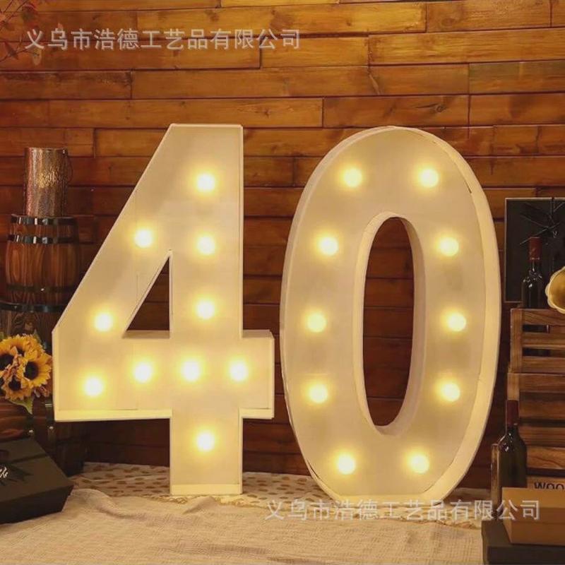 3ft/4ft天棚数字灯派对数字发光字母灯生日装饰品马赛克背景墙