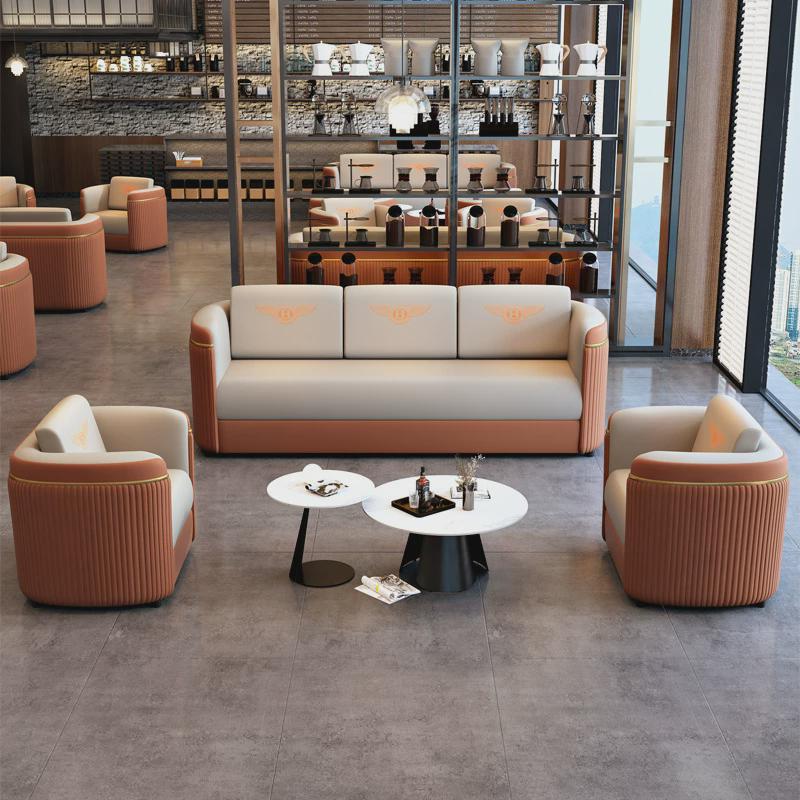 办公室商务接待洽谈沙发轻奢办公沙发茶几组合贵宾酒店大堂沙发