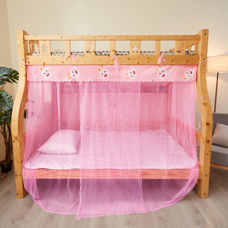 1z5x家用子母床蚊帐上下铺双层床儿童公主床遮光床帘一体式带支架