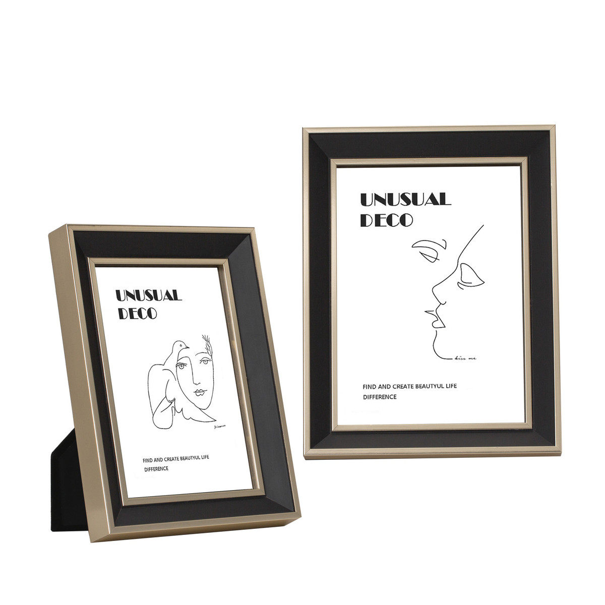 金黑轻奢实木相框6寸7寸10寸尺寸高品质实木相框相框创意礼品