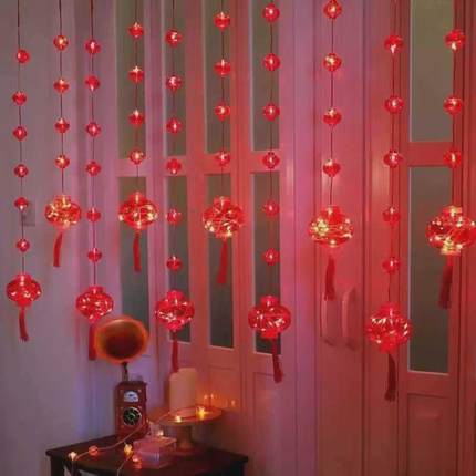 4txn喜庆中国风led福字红灯笼春节过年节日装饰灯元宵阳台民宿彩