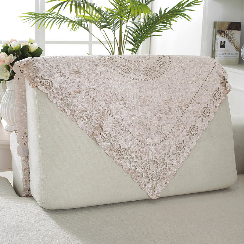 沙发巾靠背巾扶手巾布艺镂空欧式绣花后背巾沙发搭巾扶手盖巾
