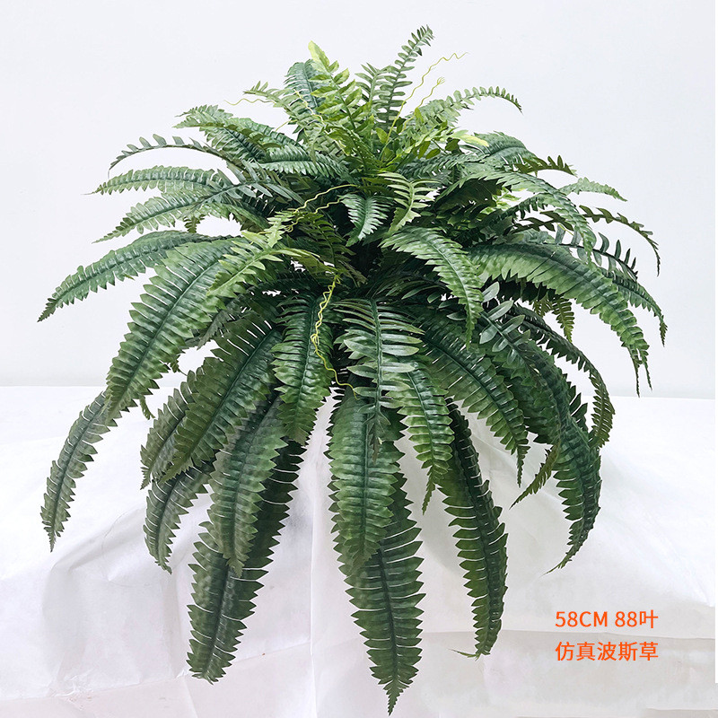 定制仿真植物波斯草88叶家居挂墙装饰蕨草绿植盆景人造蕨类摆件