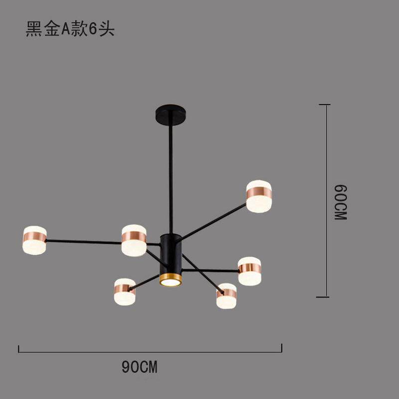 北欧后现代客厅吊灯简约铁艺旋转几何吊灯创意工业风树枝家居灯饰