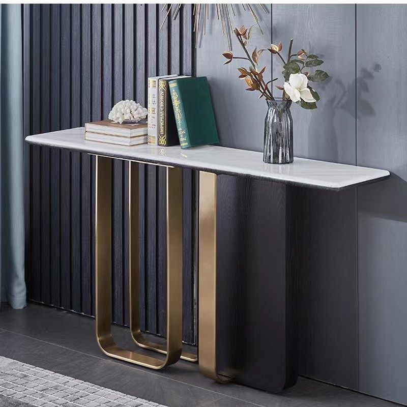 轻奢大理石玄关台现代简约岩板端景靠墙台入户门厅不锈钢玄关桌,住宅家具,玄关台,淘宝优惠券,粉丝福利购,淘宝优惠卷