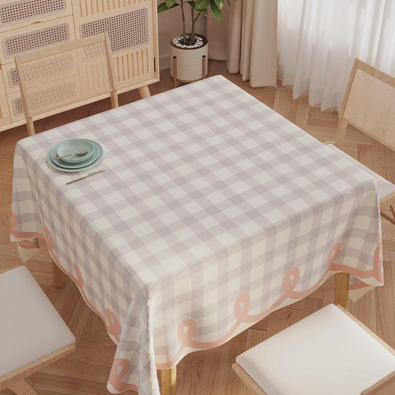 方桌桌布防水防油防烫免洗方形餐茶几桌布桌布格子摆摊台布小清新