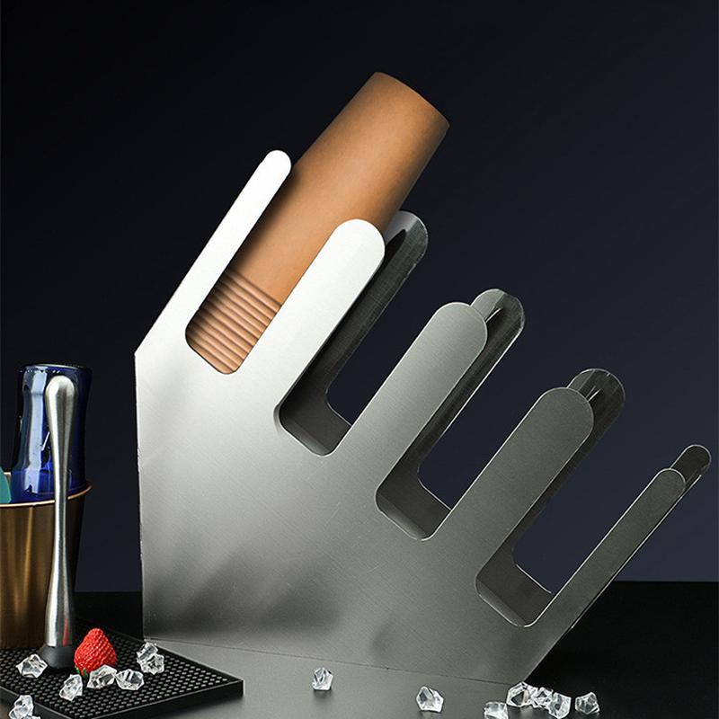 咖啡斜四格杯架奶茶纸杯架不锈钢杯子置物架不锈钢奶茶店杯子收纳