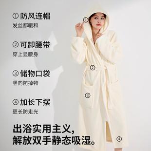 家用加厚游泳浴袍新款 浴巾浴裙女可穿式 比纯棉全吸水大人温泉毛巾
