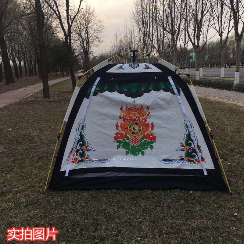 户外野营双人自动民族自动帐篷3-4人自动速开帐篷藏族速开