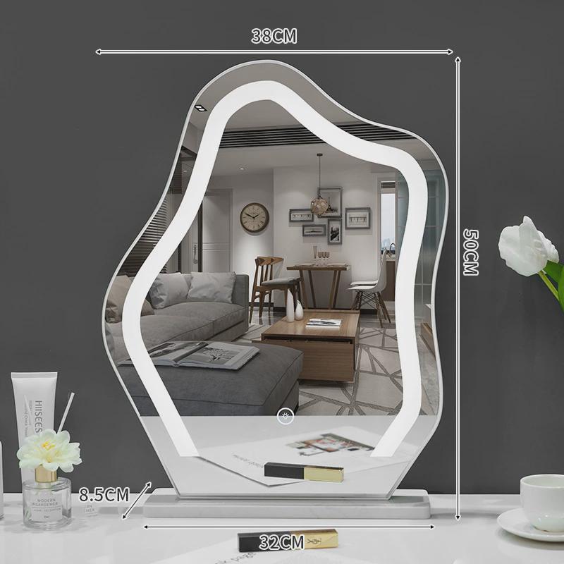 云朵化妆镜台式led灯异形镜子梳妆台智能带灯高级灯镜轻奢梳妆镜