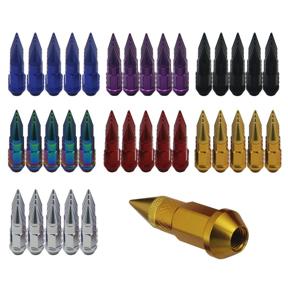 汽车轮胎通用螺帽螺丝尖头轮毂改装螺母个性子弹头轮毂螺母