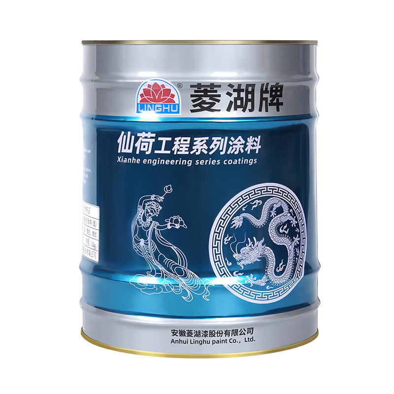 菱湖漆15kg管道荷工程涂料金属仙护栏围栏防锈油漆菱湖涂料各色桶