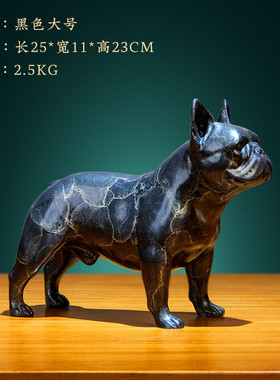 铜金客厅电视柜铜狗摆件法斗金属工艺品岁月家居装饰办公室桌面