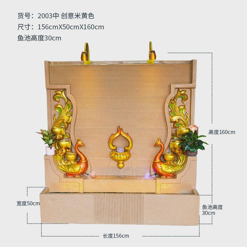 室内欧式流水墙喷泉酒店会所水幕背景观公司开业庭院玄关落地摆件