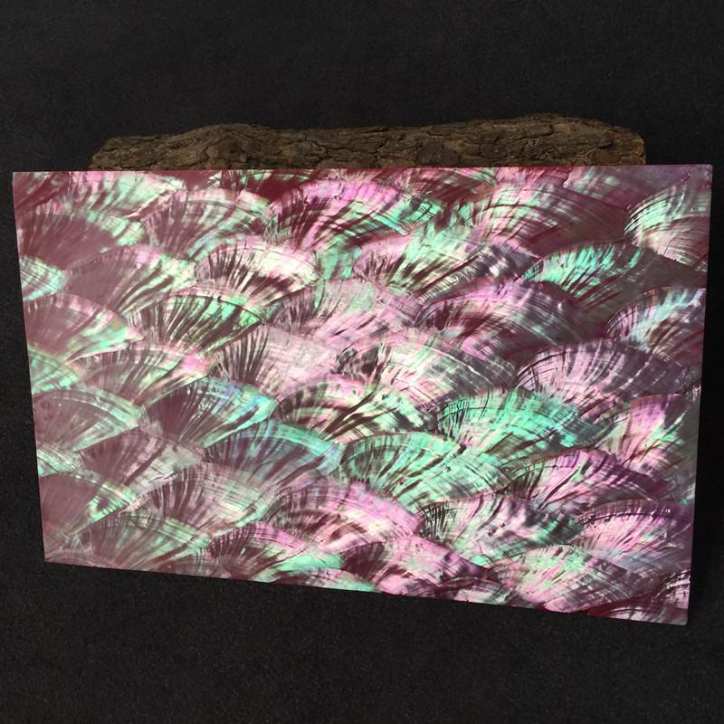 天然扇纹驴耳贝壳五彩纸创意工艺饰品雕花镶嵌装饰薄片料