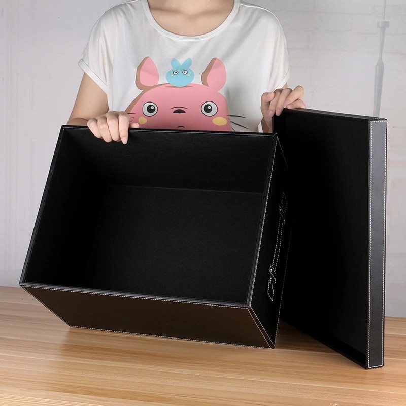 1s2j批发衣帽间皮质收纳箱样板间收纳盒家用衣柜整理箱衣服储物箱