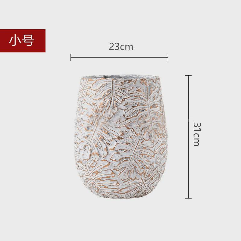 户外水泥花盆圆形大号北欧商场镁泥花箱绿化网红办公室庭院花瓶