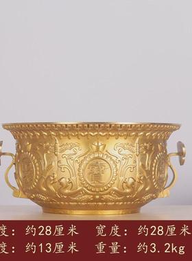 杨铜记无盖铜聚宝盆铜工艺品创意礼品如意聚宝盆