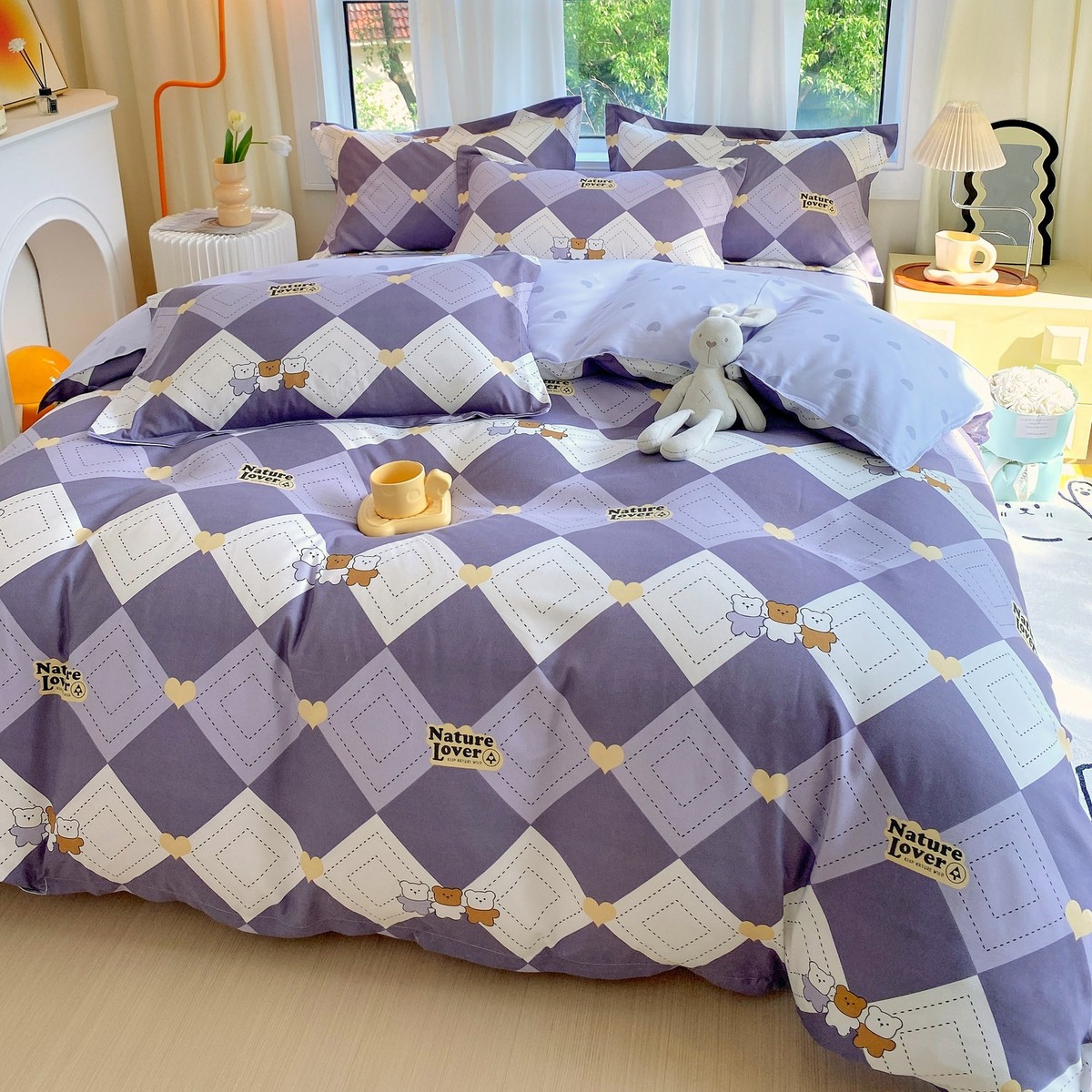 植物羊绒田园床单被套小碎花床上四件套加厚磨毛风学生宿舍三件套