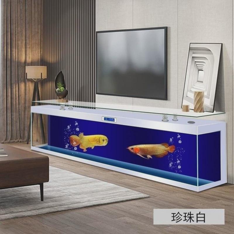 现代简约方形电视柜鱼缸客厅水族箱中大型家用靠墙落地懒人免换水