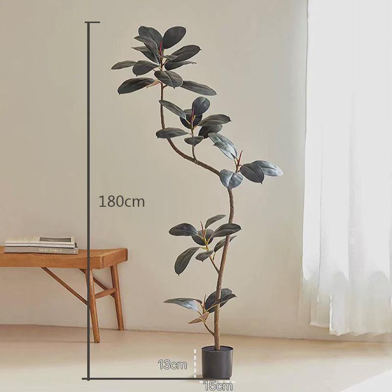 黑金刚橡皮树仿真绿植高端轻奢室内大型客厅盆栽仿生植物落地摆件