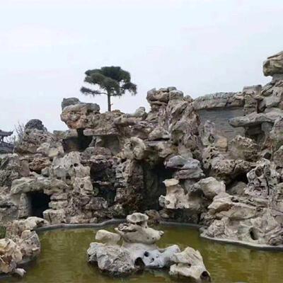 太湖石假山大小型园林景观景石流水庭院园景石施工制作景观石
