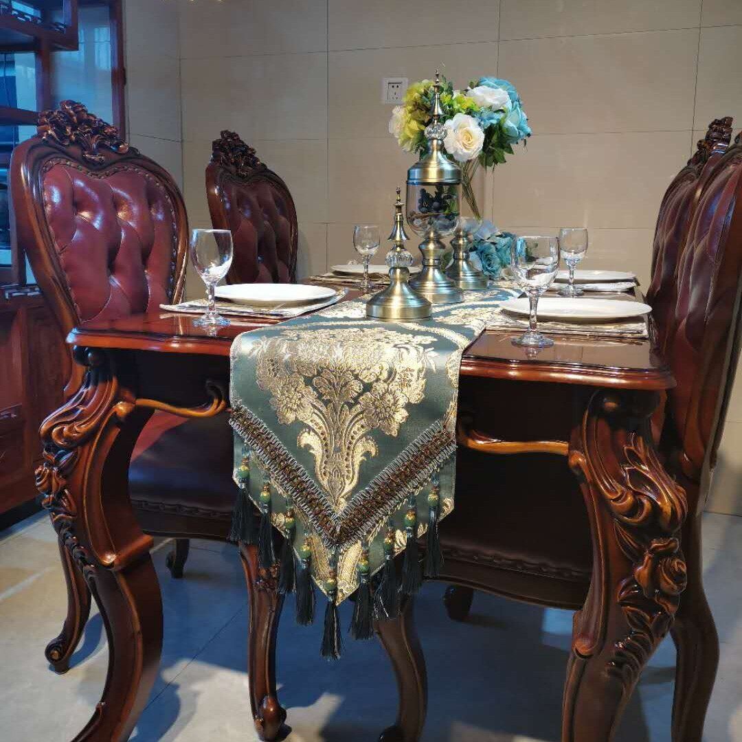 桌旗欧式简约奢华现代装饰布美式餐桌布茶几台布电视柜长条