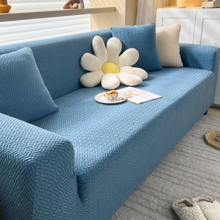 一体式全包塔芙绒沙发笠纯色布风沙发防尘罩奶油高级感弹力沙发套