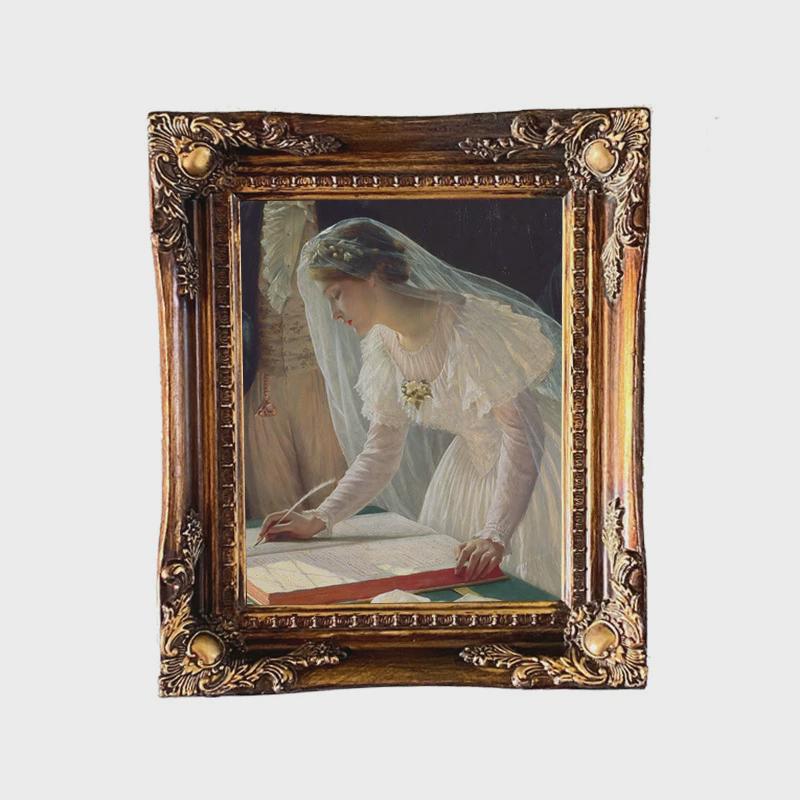 客厅装饰画框美式复古壁画沙发背景墙壁组合挂画框创意树脂装饰品