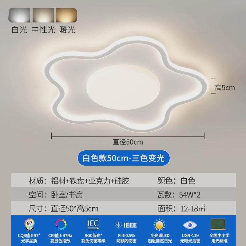 2024新款卧室灯现代简约护眼轻奢高亮吸顶灯主卧房间灯高级感灯具