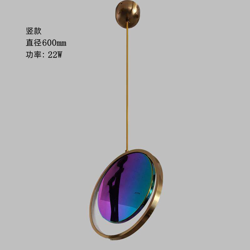 酒店工程炫彩艺术灯售楼部酒吧现代轻奢不锈钢圆形彩色装饰吊灯