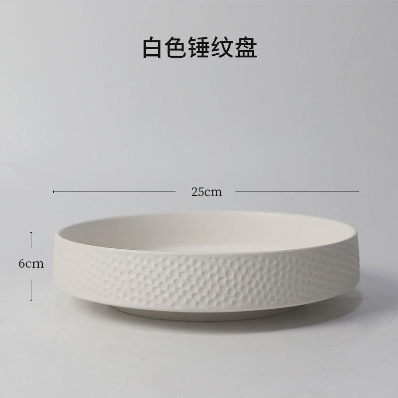 黑色锤纹陶瓷花盘花器禅意茶席中式日式插花器皿剑山插花器小原流