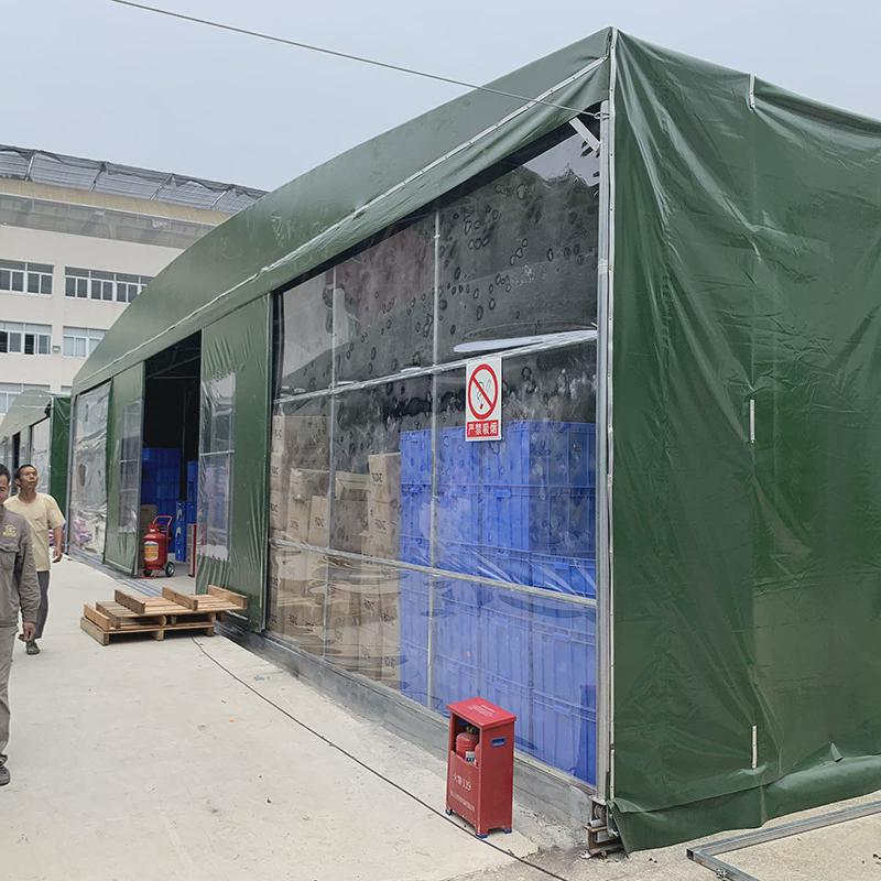 大型物流活动帐篷收缩车棚户外酒席推拉棚仓库仓推拉雨棚遮阳篷